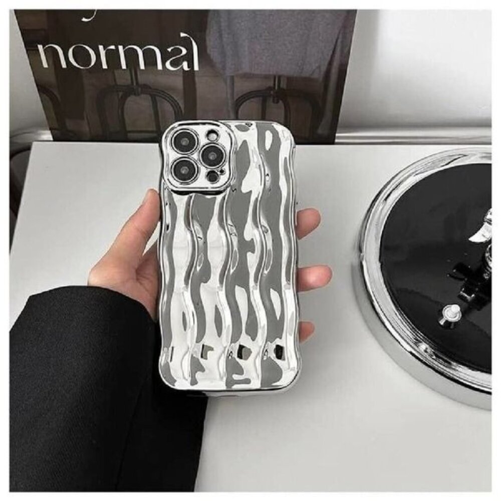 iPhone 13 Pro Max Casing Water Ripple Pattern Curly Wave Frame iPhone Case - Picture 2 of 4